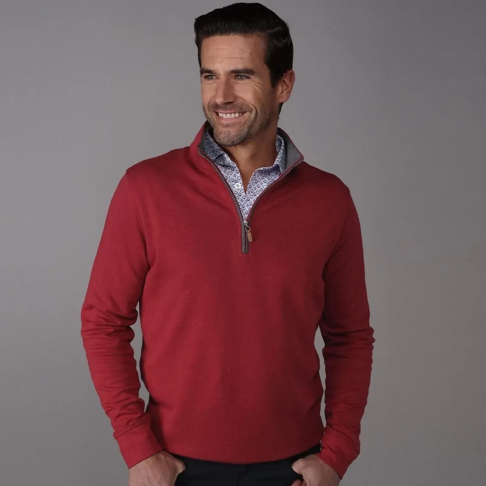 Collars & Co. NWT Heather Cloud Cotton Quarter Zip Pullover - Size Large